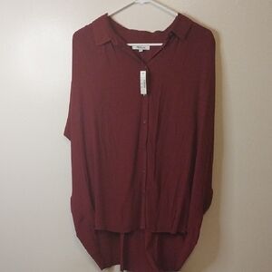 Madewell Relaxed Button-Down Shirt in Burgundy